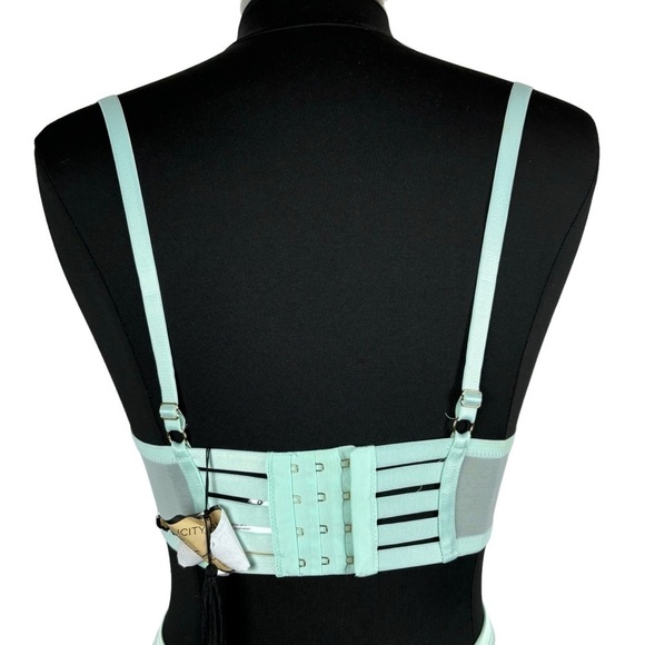 FELICITY HAYWARD LONGLINE SELF LOVE CURVE BRA GARTER BELT MINT LINGERIE SET - Picture 9 of 15